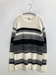 a.v.v HOMME ニット/セーター M その他 ニット ボーダー柄 ミドル丈 長袖 クルーネック(丸首)