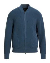 ロベルトコリーナ メンズ アウター カーディガン ROBERTO COLLINA ファスナー付きニット Blue Gray グレー