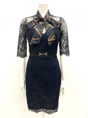 949 dazzy store デイジーストア キャバクラ ドレス ミディ スカーフ レース タイト キャバドレス M