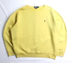 90s ポロラルフローレン ポニー刺しゅう スウェット イエロー XLサイズ メンズ アメリカ古着 プルオーバー 90年代 ビンテージ