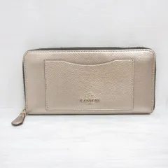 コーチ COACH F54007 レザー 長財布 ロング ウォレット ゴールドカラー ラウンドファスナー