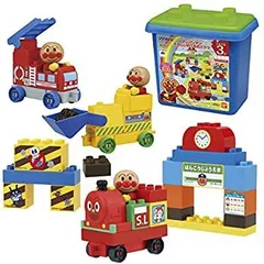 【中古】「非常に良い」ブロックラボ アンパンマン たのしいのりものバケツ(ワールドブロックシリーズ)