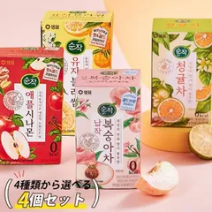 [センピョ] 純作 お茶 ティー 4個セット ティーバック / 4セット(1.8gx20包入×4個） フラットピーチ グリーンマンダリン アップルシナモンティー ゆずブロッサム お茶 りんご茶 柚子茶 桃茶 伝統茶 健康茶 韓国お茶