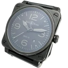 【Bell＆Ross/ベル＆ロス】ファントム BR03 腕時計 ステンレススチール/レザー 自動巻き/オートマ 黒文字盤/黒革ベルト/黒ステンレス メンズ 【中古】【真子質店】【GD】のサムネイル