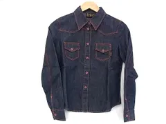 ■美品■ FENDI フェンディ デニム 長袖 シャツ トップス 洋服 レディース ネイビー系×ピンク系 FK3057のサムネイル