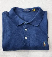 ポロ ラルフローレン ブルー ポロ カラ Tシャツ M