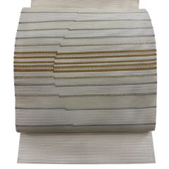 K中古美品 八寸帯 夏物 紗 博多献上柄 クリーム色□N80520-25 - メルカリ