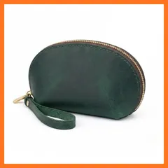 【新品】 小銭入れ（ダークグリーン） 本革 コインケース クレイジーホースレザー メンズ レディース ミニ財布 スマートキーケース 小物入れ イヤホンポーチ 大容量 軽量 レトロ 経年変化【ANY SELECT SHOP】