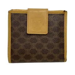 CELINE(セリーヌ) 2つ折り財布 マカダム柄 ダークブラウン×ベージュ レザー