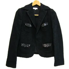トゥービーシック テーラードジャケット ツイード アウター レディース 42サイズ ブラック TO BE CHIC 【中古】のサムネイル