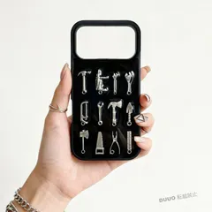 ダークシルバーメタル クール iPhoneケースハンドメイド 個性的 高級感 スタイリッシュ iPhone17/17pro/17pro max/iPhone16Pro/iPhone16/iphone15/14/13/12/11 多機種対応