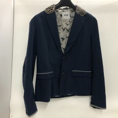 02w23706 FACTOTUM  テーラードジャケット 襟フェイクファー   ネイビー 46  日本製 メンズ  テーラードジャケット  ナイロン  01010126  【中古品】