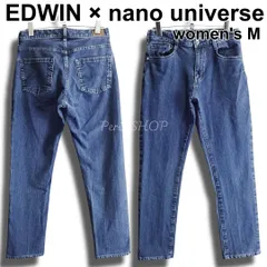 EDWIN × nano universe　（エドウィン × ナノユニバース）　別注　Jerseys　W71cm / レディース M 相当　ストレッチ　テーパードデニム　中濃ブルー　ジャージーズ
