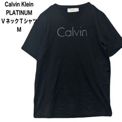 カルバンクライン VネックTシャツ S/M CKロゴ USA製 ヴィンテージ 