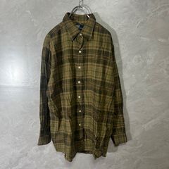 90s〜 紺タグ J.CREW オンブレチェックシャツ M イエロー - メルカリ