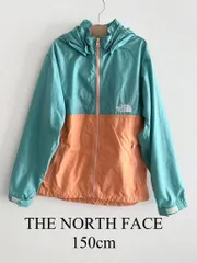 ★THE NORTH FACE　ザノースフェイス　コンパクトジャケット　150cm　エメラルドグリーン×オレンジ　男女共用　ナイロン100％　ボーイズ　ガールズ　男児　女児　子供服　送料込み　アウトドア　ブランド　3408065
