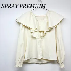 SPRAY PREMIUM フリル襟 長袖 シャツ トップス ホワイト系