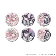 『赤倉×サンリオキャラクターズ』缶バッジ05/マイメロディ&クロミver. コンプリートセット(全6種)(コラボイラスト)