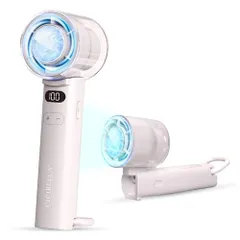 新品 【瞬間冷却 2025年夏新型】シシベラ ハンディファン 冷却プレート 首掛け 折りたたみ式 5段階風力調節 最大13h稼働 クーラー機能 手持ち 携帯扇風機 卓上扇風機 にもなる おしゃれ カラビナ付きアウトドア キャンプ ダスティブラウン