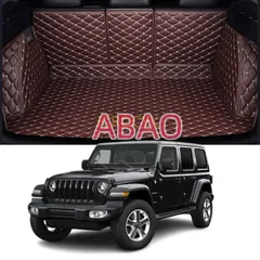ジープ ラングラー JL 4ドア トランクマット 専用設計車のトランクマット 3Dフルカバーカーゴマット カスタム 車のトランクマット XPE レザーラゲージトレイ 防