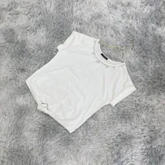 【INGNI】フレンチスリーブトップス ビジュー装飾 (Ｍ) 大人カワイイ 上品