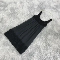 【apres jour】レース装飾 ひざ丈キャミワンピース (M) エレガント