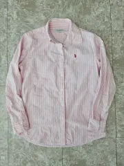 U S ポロ レディース ピンク ストライプ シャツ 95