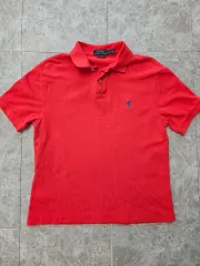 ポロラルフローレン レッド 半袖 カラーTシャツ M