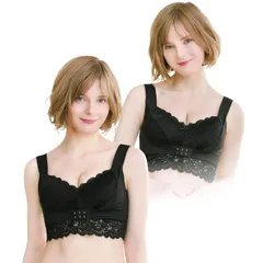 [アンジェリール] ふんわりルームブラ ブラック（M-L） 2枚セット 1