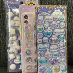 正規品 シマエナガ シール 3点セット メロウアクアリウム ピカプニ キラコロおはじき　カミオジャパン