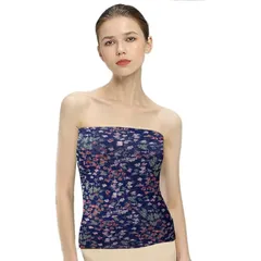 [Buuzate] 吸汗速乾 無地チューブトップ タンクトップ インナー キャミソール ベアトップ インナー シンプル (M, 花柄-15)