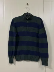 CHAPS ポロ ラルフローレン ストライプ ハーフジップアップ ニット