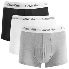 カルバンクライン メンズ アンダーウェア ボクサーパンツ ローライズ Calvin Klein Low Rise Trunk 3 Pack Black Heather White ホワイト