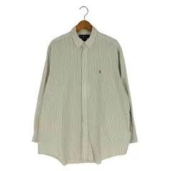 ラルフローレン RALPH LAUREN 90S YARMOUTH ポニー刺繍 ストライプ BDシャツ メンズ  17-34