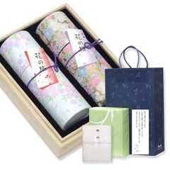 はなしずか シルク混 綿毛布 木箱入 KH10055 包装紙破れあり+未開封品