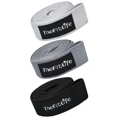 TheFitLife トレーニングチューブ 筋トレチューブ ゴムチューブ レジスタンスバンド ストレッチバンド フィットネスバンド (ライトグレー/グレー/ブラック) 0