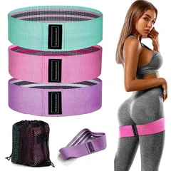 エクササイズバン ドトレーニングチュー ゴムバンド 3本セットトレーニング トレーニングバンド ヒップ太ももダイエット強耐久性収納袋付き両面裏地すべらない美尻美脚桃尻改造筋トレ色(ピンク、紫、緑)不織布バッグを追加, ピンク、パープル、グリーン 0