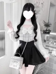 新品) 中브 バストスリット リボン ニット グレー 量産型 地雷系