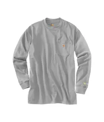 カーハート メンズ トップス シャツ Tシャツ コットン Carhartt FlameResistant ForceR Cotton Long Sleeve TShirt Light Gray グレー