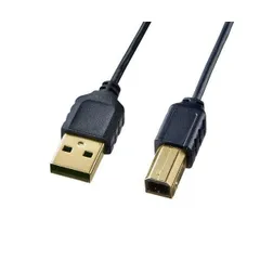 〔5個セット〕 サンワサプライ 極細USBケーブル （USB2.0 A-Bタイプ） 1m ブラック KU20-SL10BKKX5
