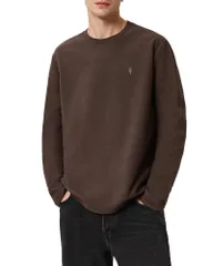 オールセインツ メンズ アウター ニット・セーター レギュラーフィット コットン ALLSAINTS Rowe Regular Fit Cotton Sweater Bitter Brown ブラウンのサムネイル