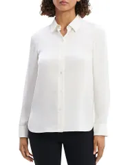 セオリー レディース トップス シャツ シルク ブラウス Theory Silk Blouse Ivory アイボリー
