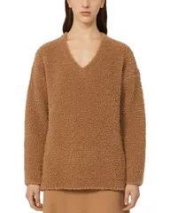 マックスマーラ レディース アウター ニット・セーター Vネック ウール セーター シルク Max Mara Pantera Wool Silk V Neck Sweater Camel キャメル