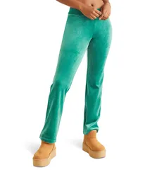 ジューシークチュール レディース ボトムス カジュアルパンツ Juicy Couture Rib Waist Velour Pants with Drawcord Jade Green グリーンのサムネイル