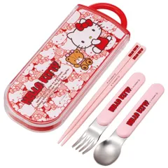 新品 スケーター(Skater) お弁当 トリオセット 箸 スプーン フォーク ハローキティ うしろうしろ サンリオ 子供用 抗菌加工 開けやすいスライド式 日本製 TACC2AG-A