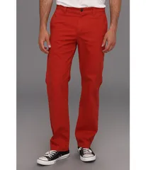 ドッカーズ メンズ ボトムス カジュアルパンツ Dockers Broken Slim Straight Fit Flat Front Red Ochre レッド