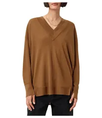 オールセインツ レディース アウター ニット・セーター Vネック AllSaints Bern Panel Vneck Caramel Brown ブラウンのサムネイル