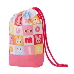 新品 [ミキハウス] コップ袋 コップ入れ 巾着袋 ロゴ くま うさぎ 日本製 男の子 女の子 ベビー キッズ 幼稚園 保育園 子供服 15-4153-689 ピンク
