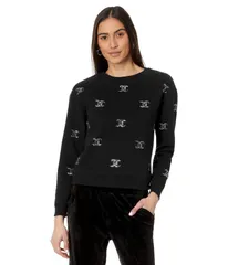 ジューシークチュール レディース アウター パーカー・スウェット シャツ Juicy Couture All Over Hotfix Pullover Sweatshirts Liquoriceのサムネイル