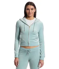 ジューシークチュール レディース アウター パーカー・スウェット Juicy Couture Solid Classic Juicy Hoodie With Back Bling Pastel Turのサムネイル